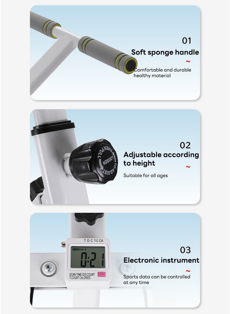 إي تي جي جهاز تسلق السلالم متعدد الوظائف للاستخدام الداخلي، قابل للطي، دواسة قابلة للتعديل بثلاث سرعات، قدرة تحمل تصل إلى 150 كجم، مزود بجهاز إلكتروني - Image 4